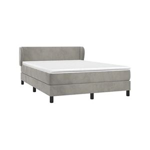 VIDAXL Sommier à lattes de lit et matelas Gris clair 140x190cm Velours - Publicité