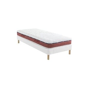 Someo Ensemble matelas 100% latex, sommier Constellation et pieds Crépuscule 600 - 110x200 - Publicité