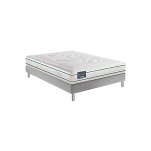 Dunlopillo Ensemble 100% latex naturel 7 zones 22cm HORTENSE, matelas, sommier, pieds 140x200 - Publicité