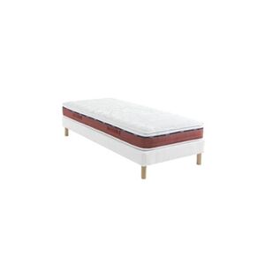 Someo Ensemble matelas 100% latex, sommier Constellation et pieds Crépuscule 600 - 130x200 - Publicité