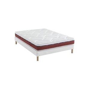 Someo Ensemble matelas 100% latex, sommier Constellation et pieds Crépuscule 600 - 140x210 - Publicité