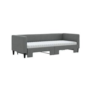 VIDAXL Lit de jour avec gigogne et matelas gris foncé 80x200 cm tissu - Publicité