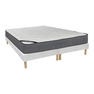 Vente-Unique.com Ensemble sommier + matelas ressorts ensachés 5 zones accueil mémoire de forme BABYLONE de YSMEE ép.23cm - 180 x 200 cm - Publicité