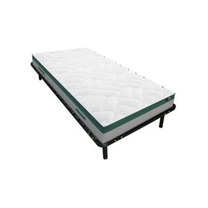 Vente-Unique.com Ensemble cadre à lattes + matelas ressorts ensachés ép22cm PRESTIGE de YSMEE - 90 x 200 cm - Publicité