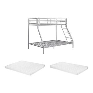 Vente-Unique.com Lits superposés ELEVATIO IV - 90 et 140 x 190 cm - Acier - Argent + matelas - Publicité