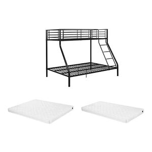 Vente-Unique.com Lits superposés ELEVATIO IV - 90 et 140 x 190 cm - Acier - Noir + matelas - Publicité