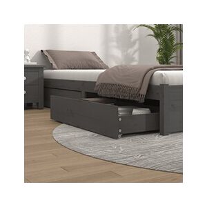 VIDAXL Tiroirs de lit 4 pcs Gris Bois de pin massif - Publicité