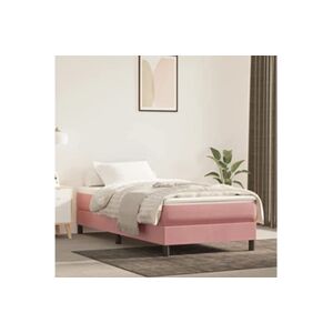 VIDAXL Sommier à lattes de lit Rose 100x200 cm Velours - Publicité