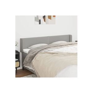 VIDAXL Tête de lit avec oreilles Gris clair 203x16x78/88 cm Tissu - Publicité