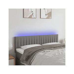 VIDAXL Tête de lit à LED Gris foncé 144x5x78/88 cm Tissu - Publicité