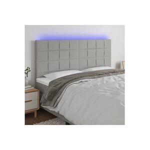 VIDAXL Tête de lit à LED Gris clair 180x5x118/128 cm Tissu - Publicité