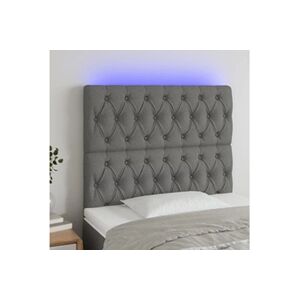 VIDAXL Tête de lit à LED Gris foncé 100x7x118/128 cm Tissu - Publicité