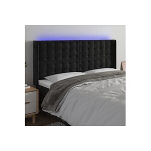 VIDAXL Tête de lit à LED Noir 183x16x118/128 cm Velours - Publicité
