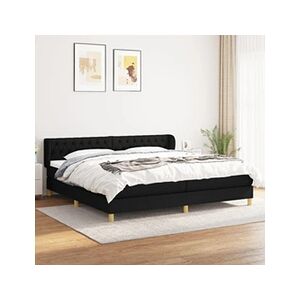 VIDAXL Sommier à lattes de lit avec matelas Noir 200x200 cm Tissu - Publicité