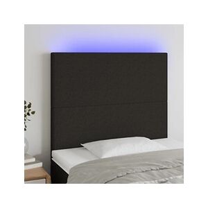 VIDAXL Tête de lit à LED Noir 100x5x118/128 cm Tissu - Publicité