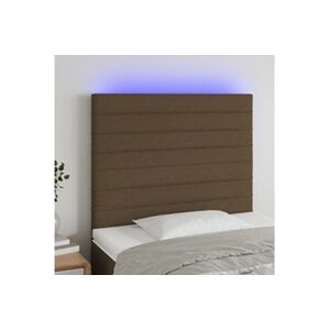 VIDAXL Tête de lit à LED Marron foncé 80x5x118/128 cm Tissu - Publicité