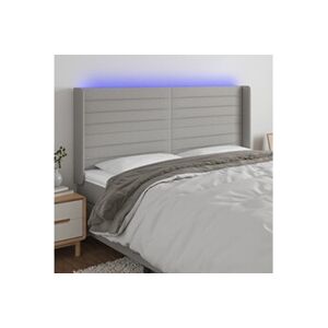 VIDAXL Tête de lit à LED Gris clair 203x16x118/128 cm Tissu - Publicité