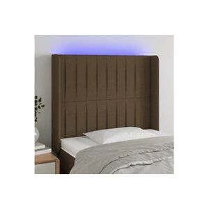 VIDAXL Tête de lit à LED Marron foncé 83x16x118/128 cm Tissu - Publicité