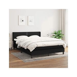 VIDAXL Sommier à lattes de lit avec matelas Noir 140x190 cm Tissu - Publicité