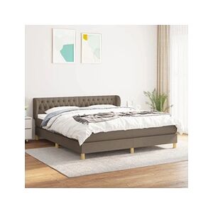 VIDAXL Sommier à lattes de lit avec matelas Taupe 180x200 cm Tissu - Publicité