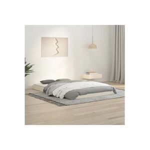 VIDAXL Cadre de lit blanc 120x190 cm petit double bois massif de pin - Publicité