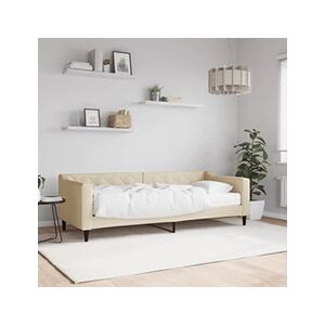 VIDAXL Lit de jour avec matelas crème 80x200 cm tissu - Publicité