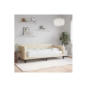 VIDAXL Lit de jour avec matelas crème 80x200 cm tissu - Publicité