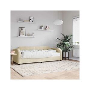 VIDAXL Lit de jour avec matelas crème 80x200 cm tissu - Publicité