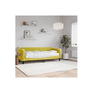 VIDAXL Lit de jour avec matelas jaune 80x200 cm velours - Publicité