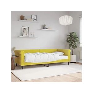 VIDAXL Lit de jour avec matelas jaune 80x200 cm velours - Publicité