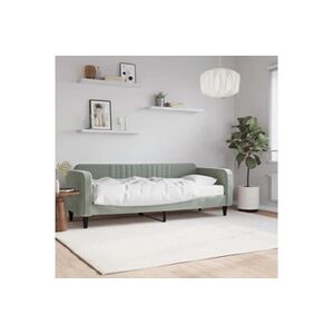 VIDAXL Lit de jour avec matelas gris clair 80x200 cm velours - Publicité