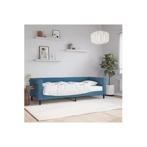 VIDAXL Lit de jour avec matelas bleu 80x200 cm velours - Publicité