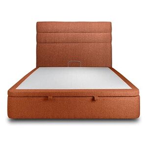 GENERIQUE Lit coffre 180x200cm avec tête de lit lignes Bouclette Terracotta - Hauteur totale : 39cm - Publicité