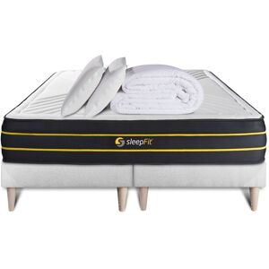 Pack Matelas Ultra 160x200 + Double Sommiers Blanc 80x200 + Couette + 2 Oreillers - Publicité