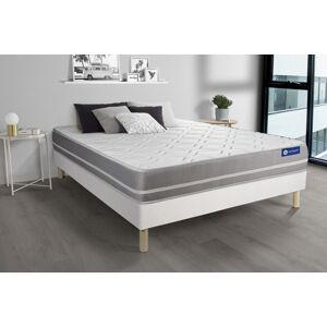 Actisom Ensemble Matelas Latex + Memoire De Forme Actilatex Touch 140x190 3zones De Confort + Sommier Kit Blanc - Publicité