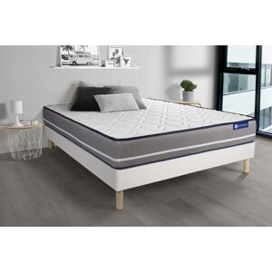 Actisom Ensemble Matelas Latex + Memoire De Forme Actilatex Pur 140x190cm 3zones De Confort + Sommier Kit Blanc - Publicité