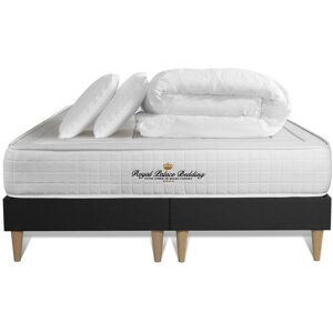 Royal Palace Bedding Pack Matelas A Memoire De Forme Maxi Epaisseur Balmoral 160x200cm + Double Sommier Noir 80x200 Cm + 2 Oreillers + 1 Couette - Publicité