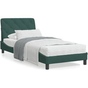 Vidaxl Lit Avec Matelas Vert Foncé 80x200 Cm Velours - Publicité