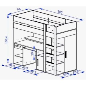 Conforama Lit Mezzanine Combiné 90x200 Cm (Gami - Montana) - Publicité