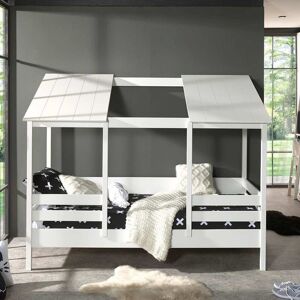 Paris Prix - Pack - Lit Cabane Enfant, Sommier & Matelas "Housebed I" 90x200cm Blanc - Publicité