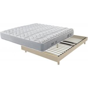 Ebac Sommier + Pieds + Matelas Chêne Clair Decokit 140x190 - Publicité