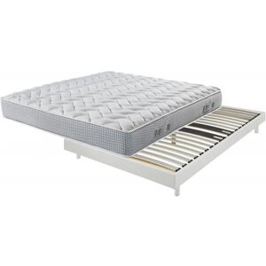 Ebac Sommier + Pieds + Matelas Blanc Decokit 160x200 - Publicité