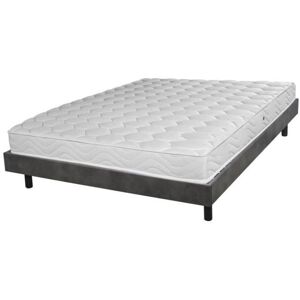 Ebac Sommier + Pieds + Matelas Chêne Béton Decokit 160x200 50 X 8 Mm Gris - Publicité