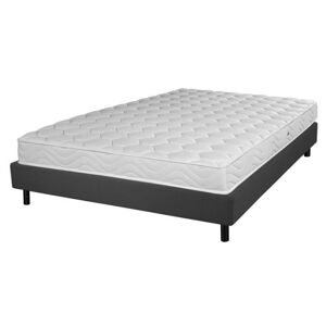 Ebac Sommier + Pieds + Matelas Newkit Anthracite 140x190 50 X 8 Mm Gris - Publicité