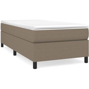 Vidaxl Lit À Sommier Tapissier Avec Matelas Taupe 80x200 Cm Tissu - Publicité