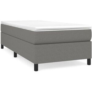 Vidaxl Lit À Sommier Tapissier Avec Matelas Gris Foncé 80x200 Cm Tissu - Publicité