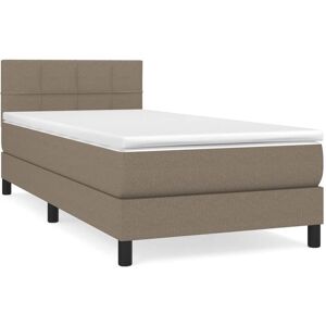 Vidaxl Lit À Sommier Tapissier Avec Matelas Taupe 80x200 Cm Tissu - Publicité