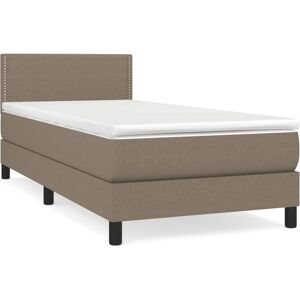 Vidaxl Lit À Sommier Tapissier Avec Matelas Taupe 80x200 Cm Tissu - Publicité