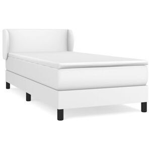 Vidaxl Lit À Sommier Tapissier Avec Matelas Blanc 80x200 Cm Similicuir - Publicité