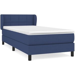 vidaXL Lit À Sommier Tapissier Avec Matelas Bleu 80x200 Cm Tissu - Publicité